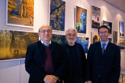 Mister Baudoin Prov, Director of Sigma France, his collaborator, and me, for my exhibition