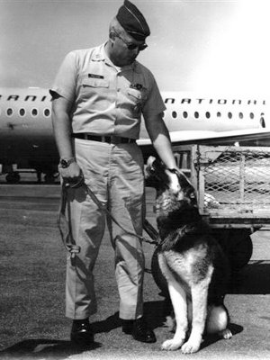 Capt Bob Sullivan & Nemo Between Braniff Flights