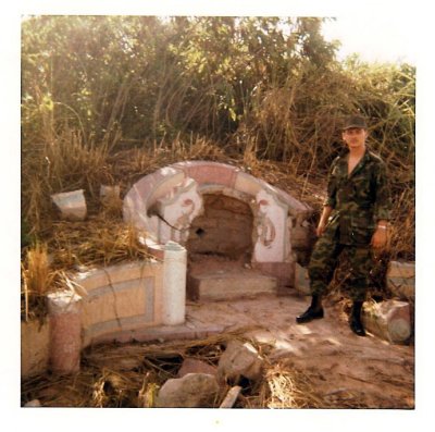 58-Chuck Gehringer at a gravesite on K9 post 2 or 3