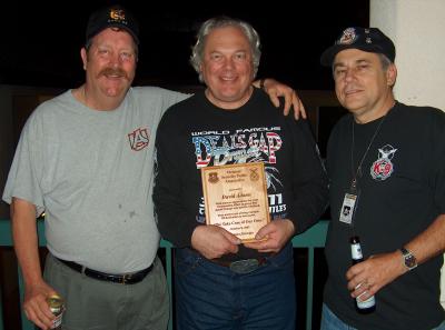Bill Cummings, Dave Adams with Plaque, and John Homa