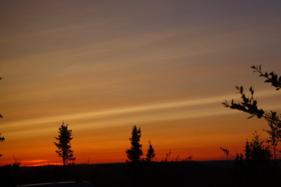 Sun going down over Eagle Plains