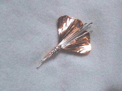 copper and sterling ginkgo leaf pin.  approx 5 x 7 cm