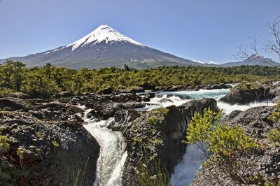 Waterfalls and Mt. Osorno