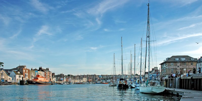 The harbour, (beach side), Weymouth, Dorset