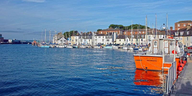 A splash of orange, Weymouth harbour, Dorset