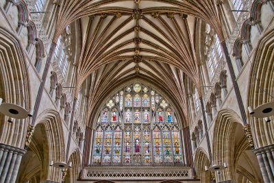 Window and ceiling, Exeter Cathedral
