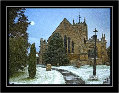 All Saints in the snow, Martock