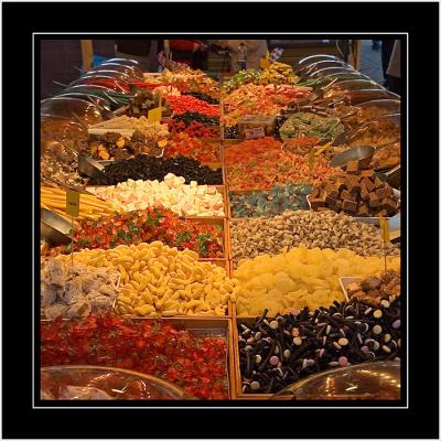 Sweets, market stall, Weymouth, Dorset
