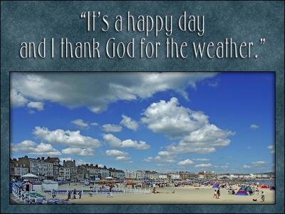'It's a happy day' slide from the new Weymouth series