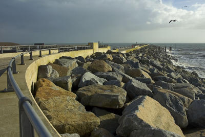 Rocks and railings