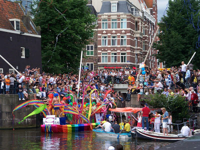 Canal Parade in Amsterdam during Gay Pride, August 2, 2008