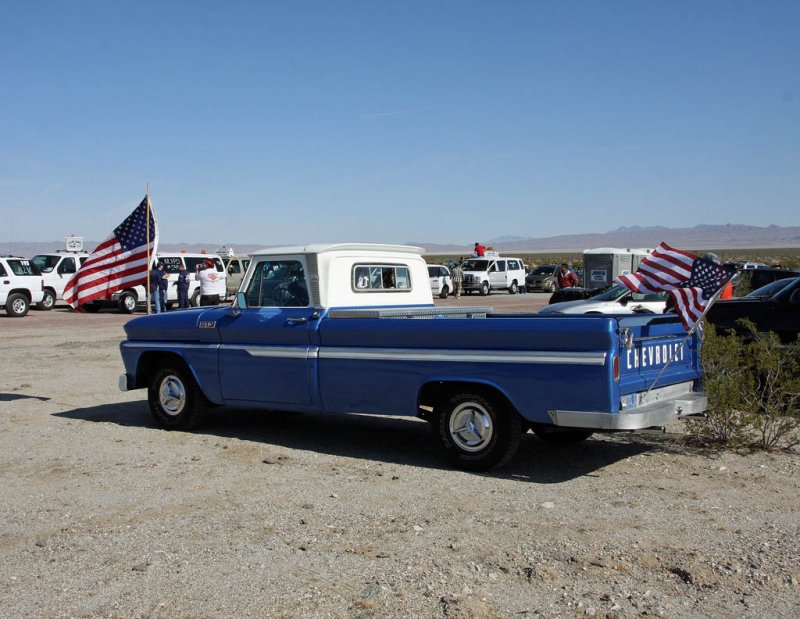Blue over White Chevy