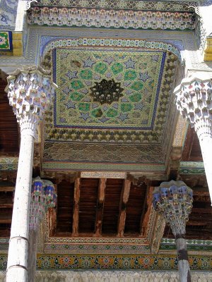Bukhara - Suffi mosque restored ceiling details