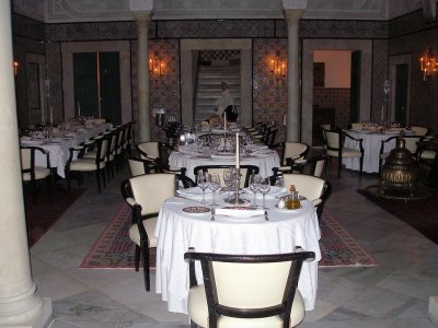 Dinner out at the Dar El Jeld, in the Kasbah, Tunis Medina
