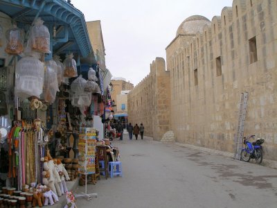 Sousse Medina - walls shared with Great Mosque