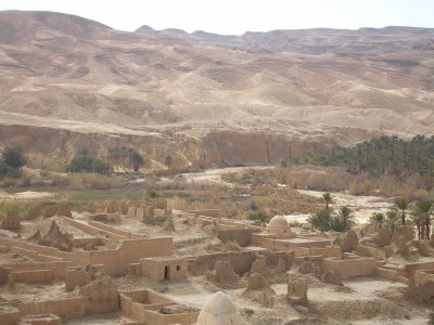 Abandoned Berber village, old Tamerza