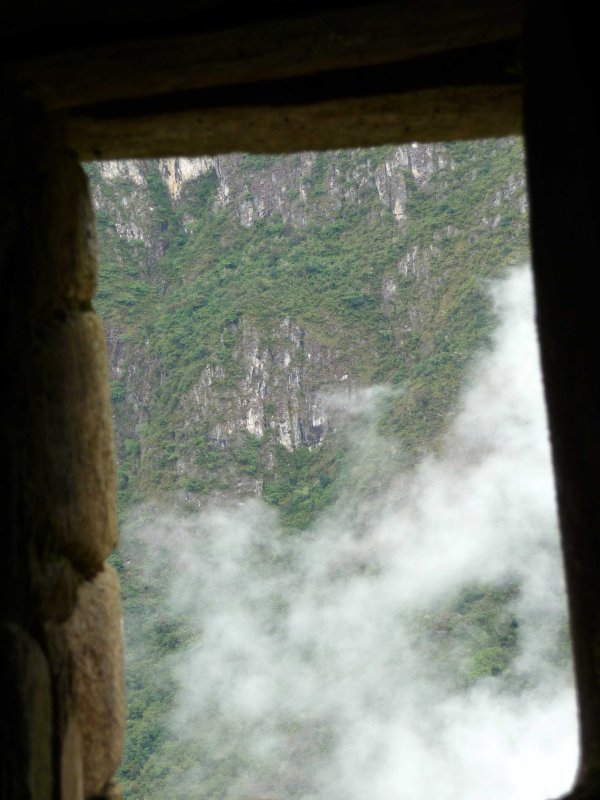 Looking out the window at the Intimachay