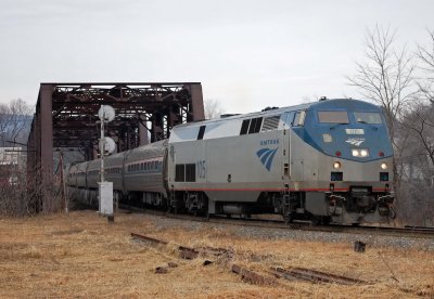 Amtrak 55 at Bellows Falls 3/12/10