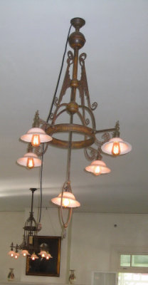Close-up of light fixture in main room