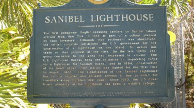 Plaque at the bottom of the Sanibel light house