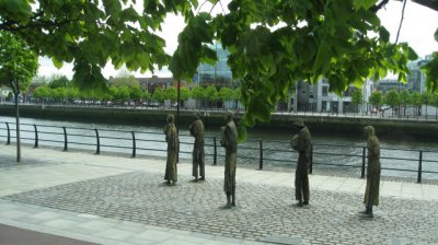 Famine sculpture along the River Liffy