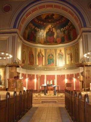 Interior of St. Ansgar's Catholic Church.