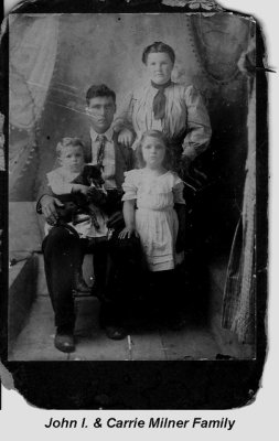 My Great Grandparents, John Issac and Carrie Milner. The children are Bill and Estelle.