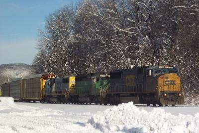 Auto Train Eastbound in Chester Mass