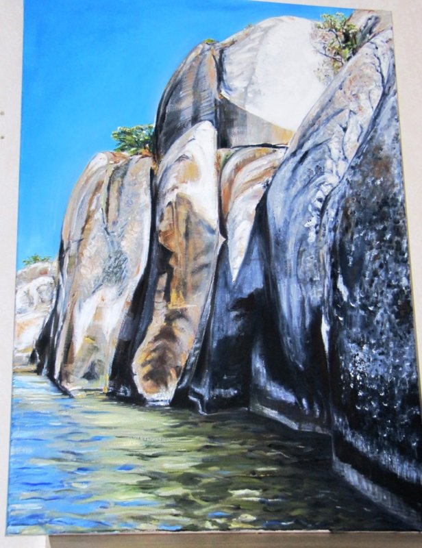 Jessicas skrgrdsklippor (olja p duk 50x70)