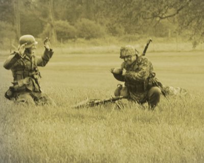 Machine Gunners Surrender