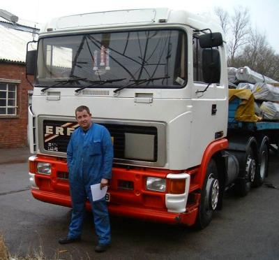 ERF with load of steel