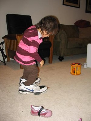 This girl has never met a pair of shoes (or a hat) that she didn't like