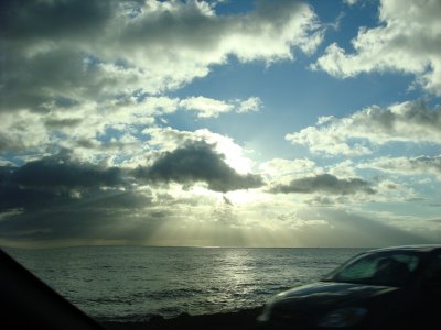 Sunset sunshine on the West Maui coast