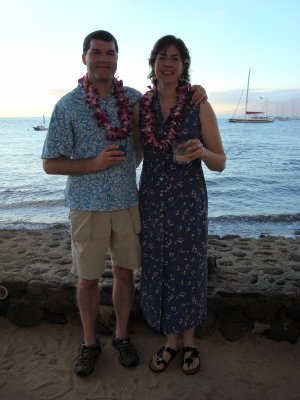 Happy couple at  the Lahaina Luau