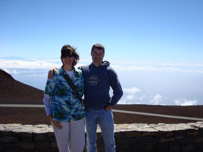 Haleakala Crater Observatory with human kites