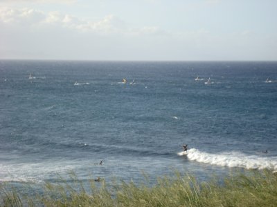 More North Point wind and board surfers