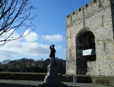 Statue of David Lloyd George at Caernarfon