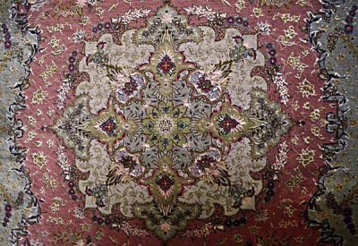 Beautiful Iranian Silk Carpet