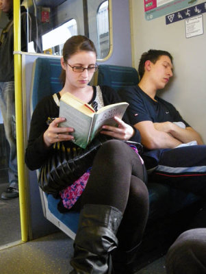 She reads, he snores !