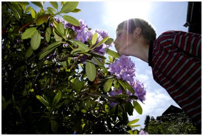 Smelling the flowers