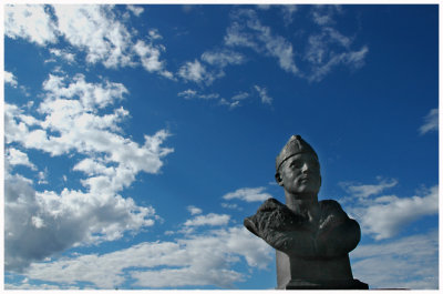  Heroic statue of flying ace,Bardufoss