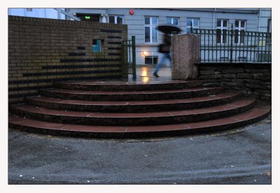 Stairs and umbrella