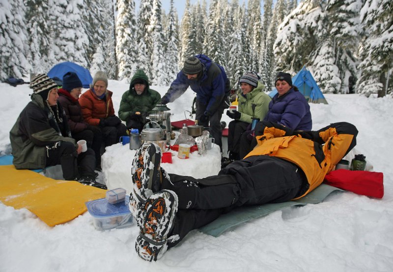 Group  Kicking Back  After Making Camp