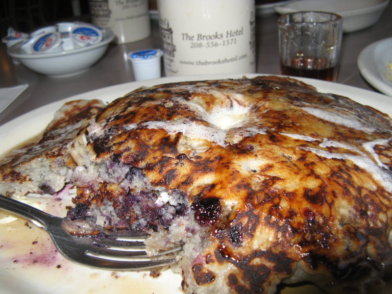  Wild Huckleberry pancakes In Wallace Idaho... Taste Great!!!