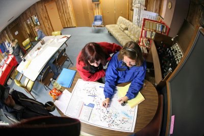  Fisheye  Shot Of Alison And Sue At Rec. Center ( Quest Race Info Center )