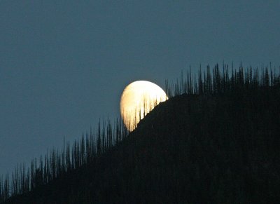 Moon Popping Over Ridge Above Dompke Lake,,,