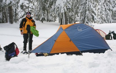  Frito Ray  With HIs Sierra Designs Tent 