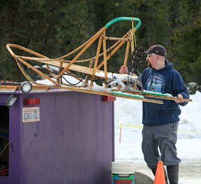 Tim  Loads Sled After Race