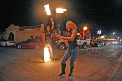 Fire Dancers,,, Back Streets Of Cabo, Near Lucky's Bar/ Cafe