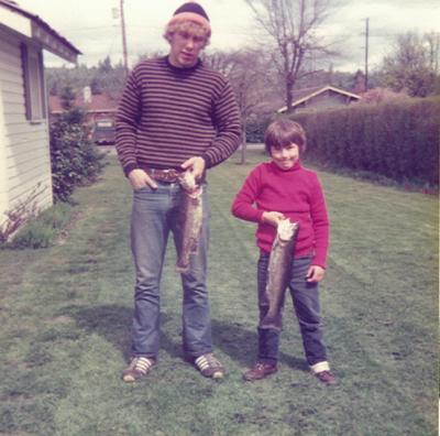 Monte and Jason with Big Trout ( April 1976)